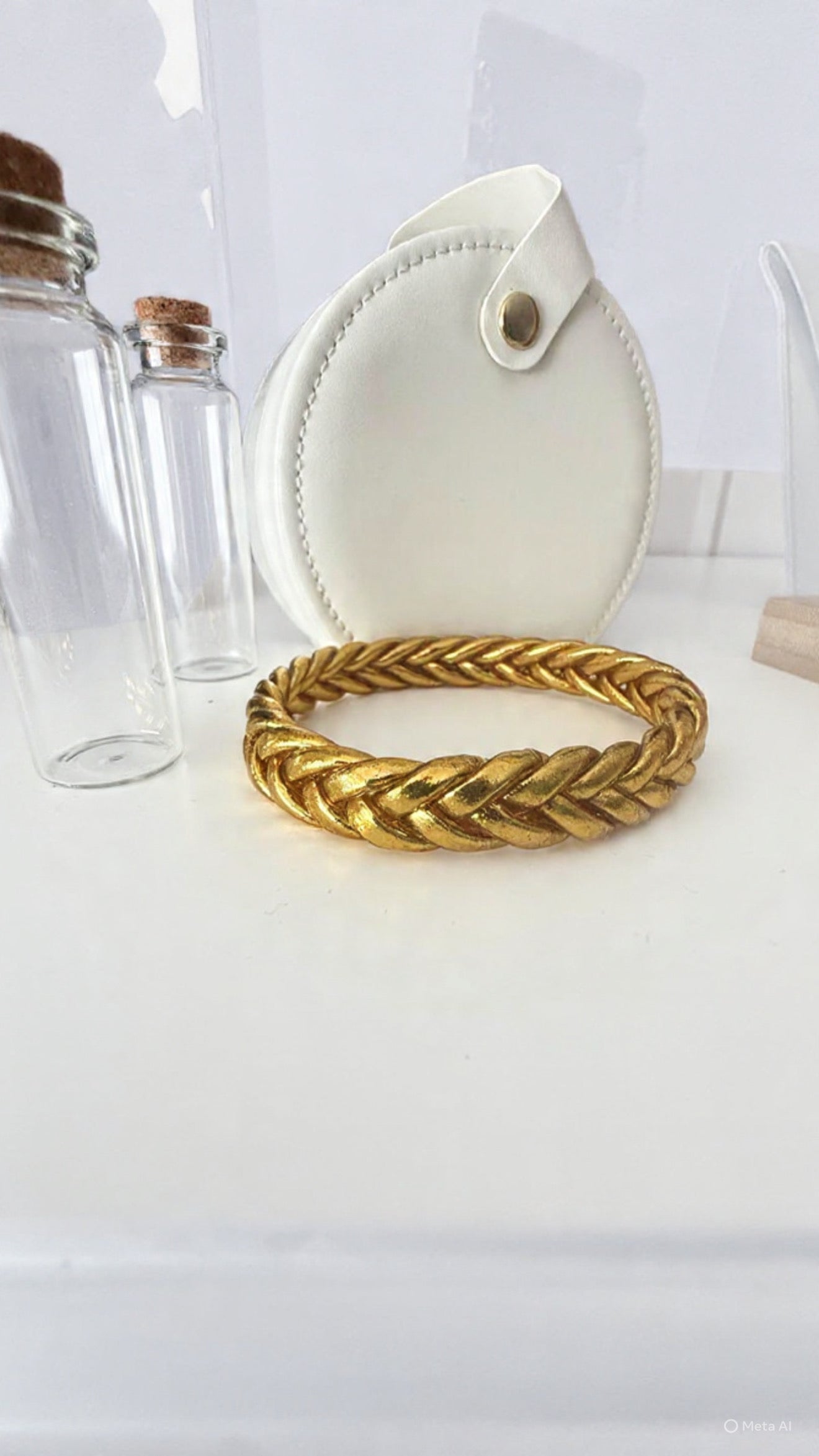 Pulsera trenzada pan de oro