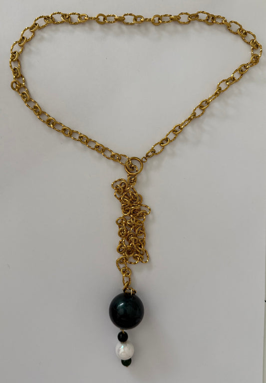 Collar largo acero dorado SIES