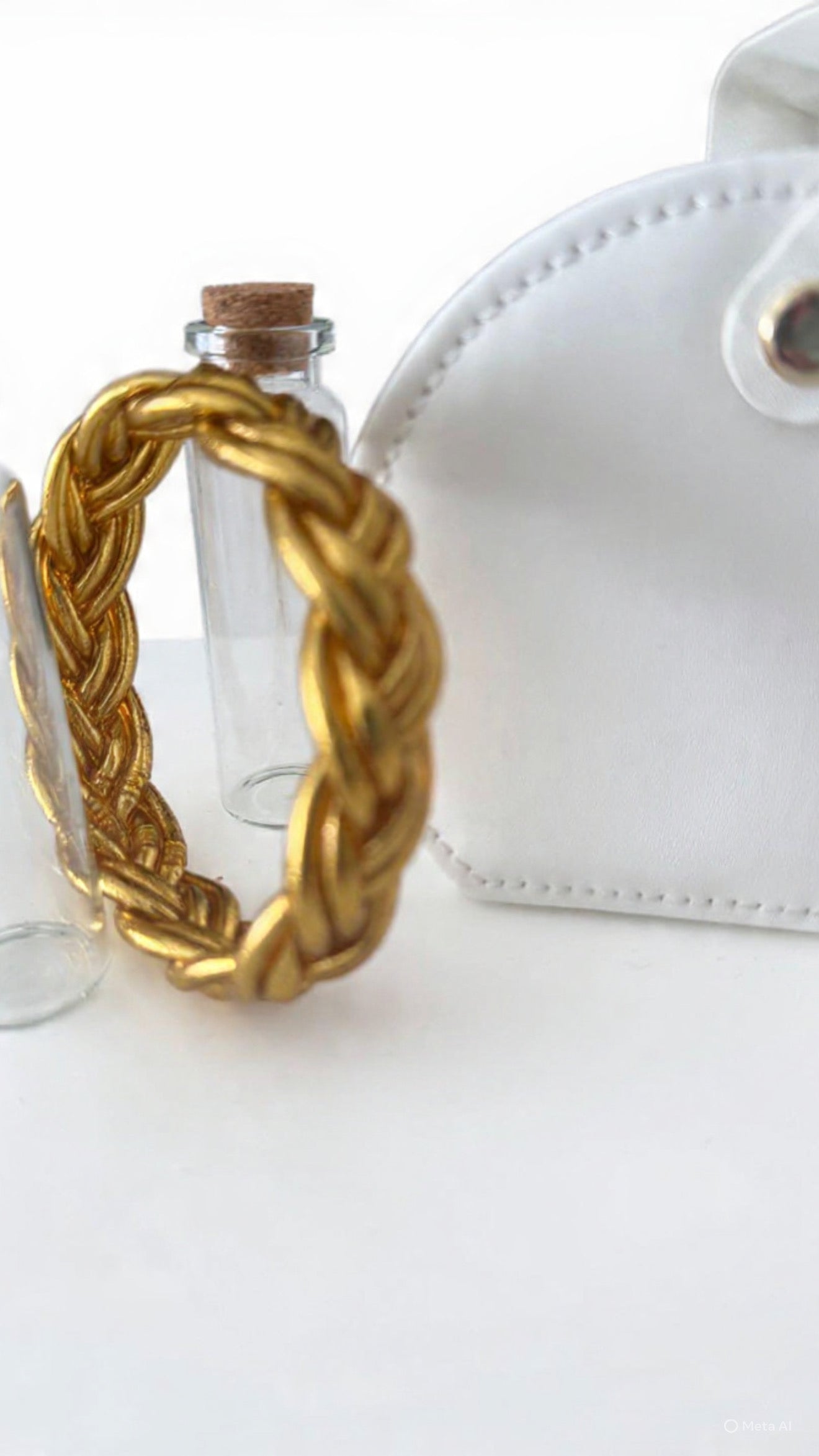 Pulsera trenzada doble pan de oro