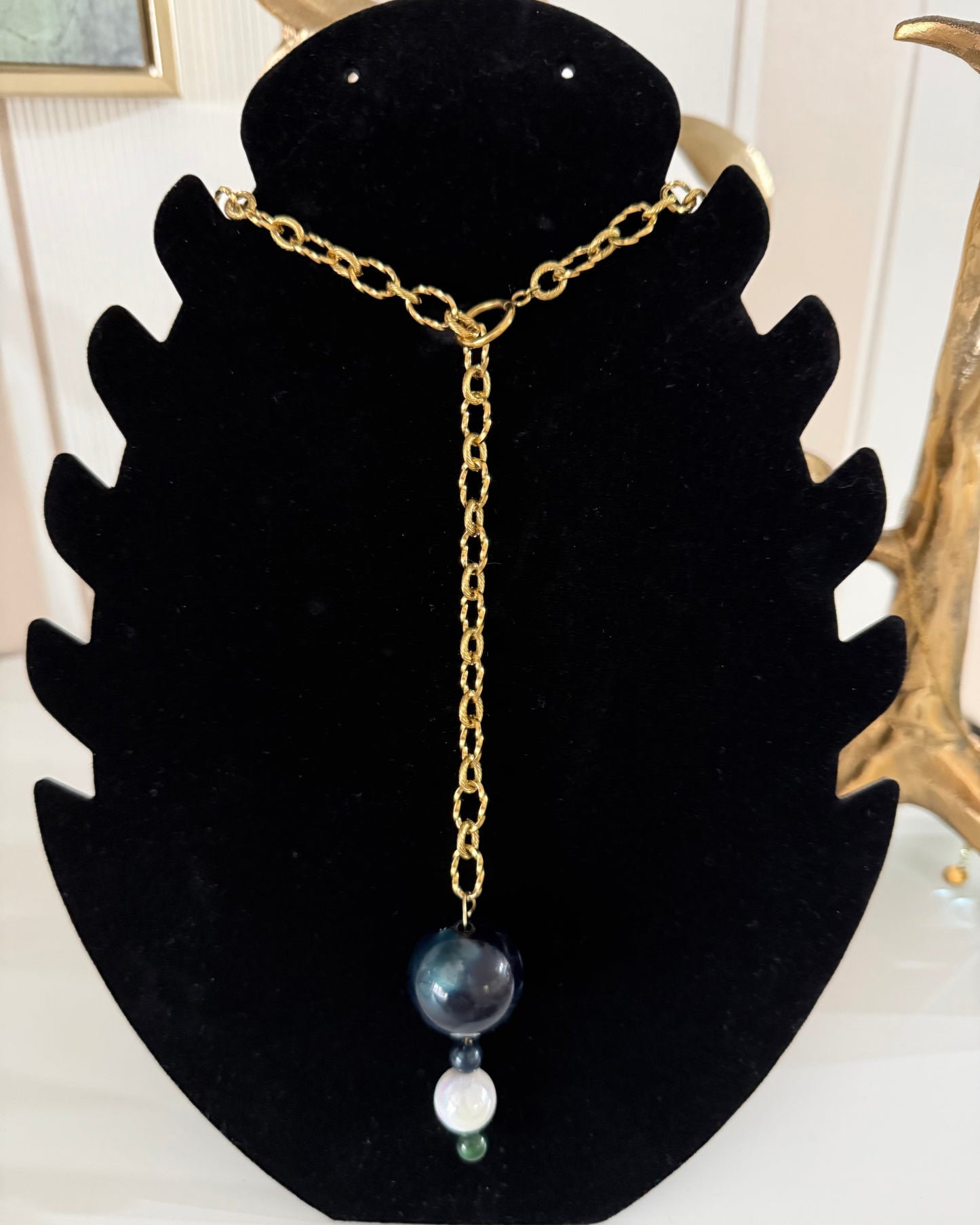 Collar largo acero dorado SIES